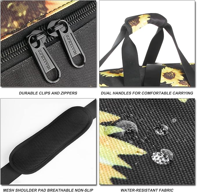 F.FETIVIN Weekender Bag Carry On Travel Duffle Medium Overnight Bag for Women(Sunflower)