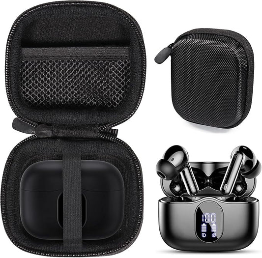 getgear case for Btootos A90 Wireless Earbuds with Noise Cancelling Mic LED Display (Black)