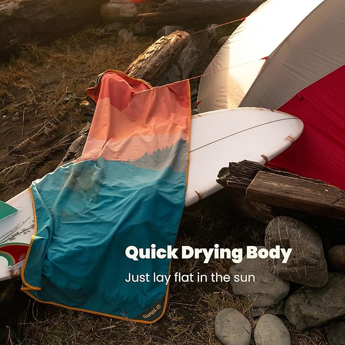 Rumpl Tech Towel Quick-Dry Towel for Travel, Beach, and Camp, Baja Fade