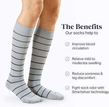 Comrad Nylon Knee High Socks - 15-20mmHg Graduated Compression Socks - Soft & Breathable Support Unisex Socks