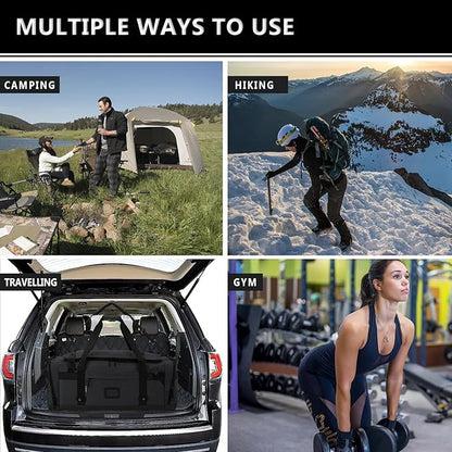 Large Duffle Bag for Travel - Men & Women, Foldable Gym Duffle Backpack, Heavy Duty Tactical Military Canvas Duffel Bags, Extra Big Carry On with Shoe Pockets, Waterproof (80L/103L)