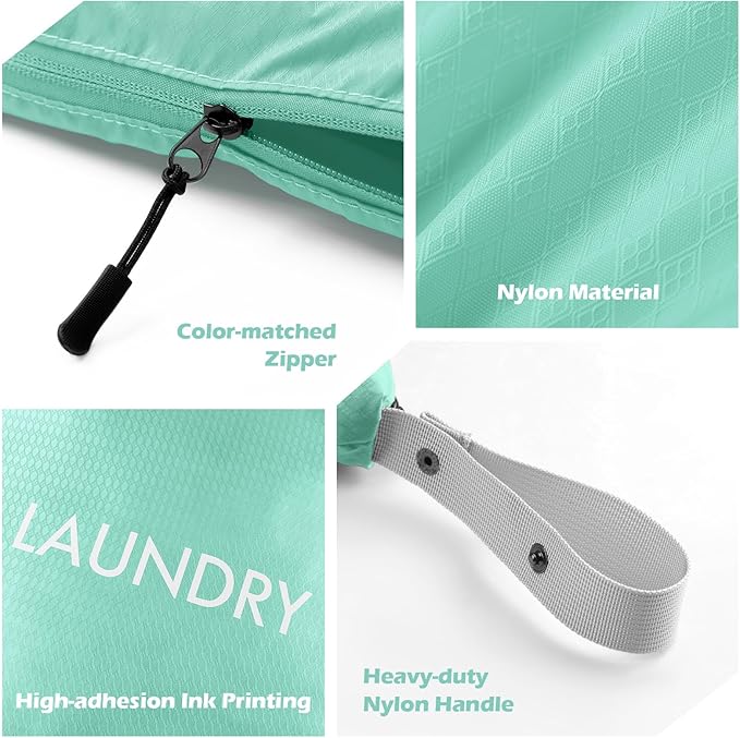 WiseBoy 2 Pack Laundry Bags, Washable Wet Dry Bag, Travel Laundry Bag Dirty Clothes Organizer, Swimming Yoga Bathing Suit Workout Wet Dry Bag - Blue