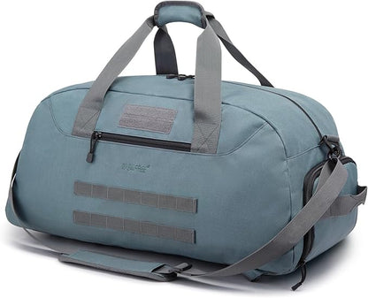 G4Free 70L Large Tactical Duffle Bag Men Sports Gym Backpack with Shoes Compartment Military MOLLE Duffel Backpack (Grey)