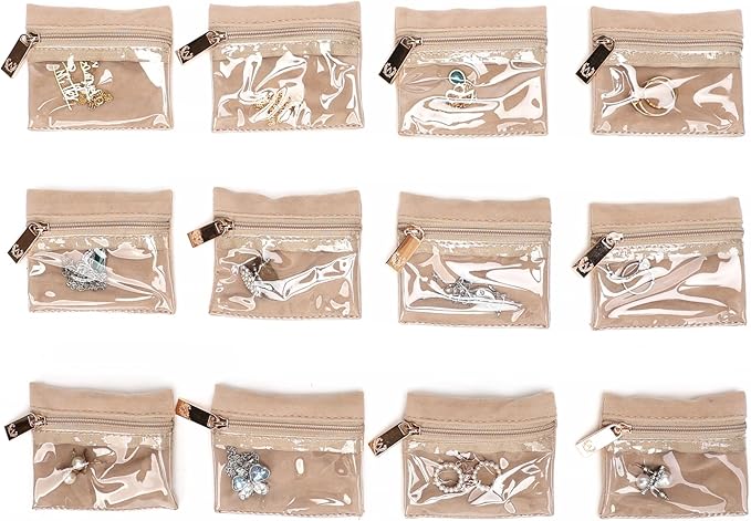 Angelina's Palace Jewelry Organizer Case Bridesmaid Gifts Travel Bag Vegan Leather Box for Necklace Earring Bracelet Ring(black)