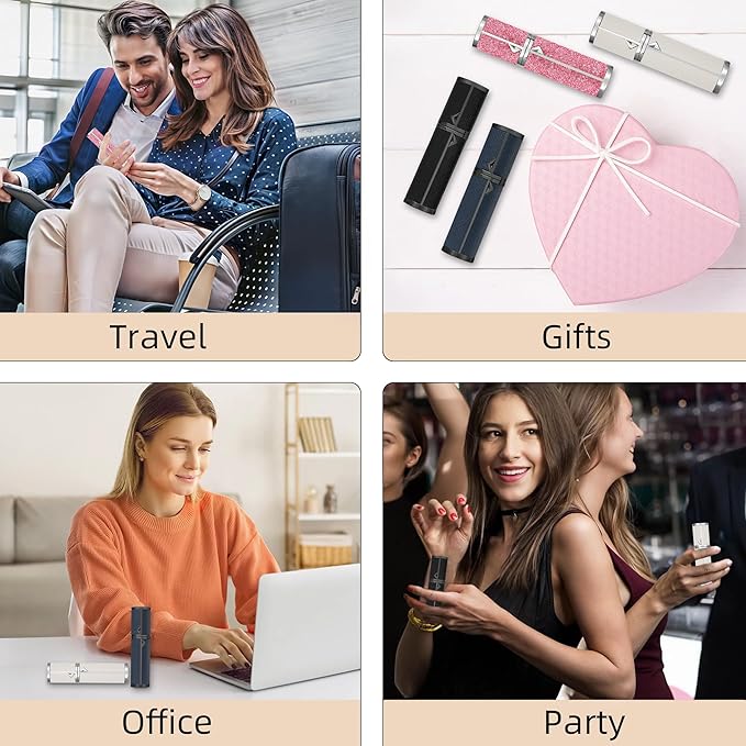 AB00DB 5ml Leather Perfume Atomiser Refillable, Bottom Fill Perfume Bottle, Portable and Leak-proof Suitable for Women and Men (AB00DB 5ml)