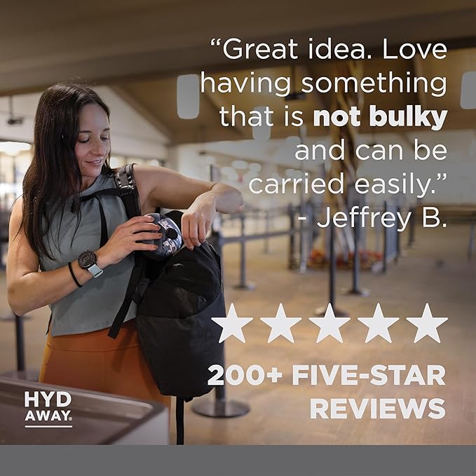 HYDAWAY Travel Case for Collapsible Bottles, Bowls & Cups - Protective Storage with Carabiner Clip - Durable, Water-Resistant, TSA-Friendly