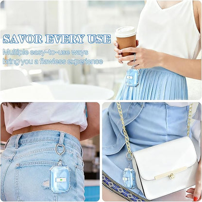 R-fun for AirPods Pro 3 Case (2025) Cover with Cleaning Kit, Military-Grade Shockproof Transparent Non-Yellowing, Auto Pop-Up Lid Design for AirPods Pro 3rd Generation Case, Clear Blue