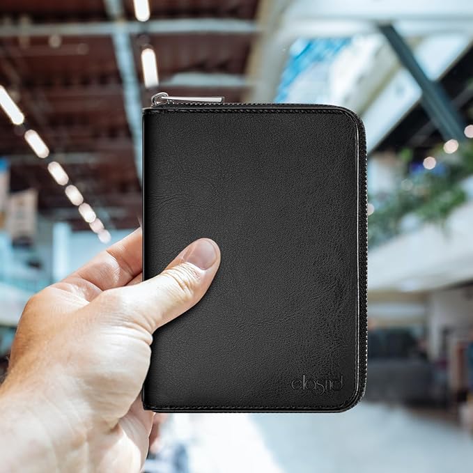 Passport Wallet, Passport Holder for Travel Family, Ultra Large Storage up to 3 Pockets. RFID Passport Cover Case with Zipper Closure