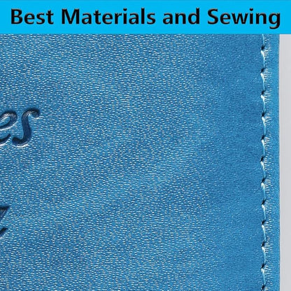 Passport Holder With Luggage Tag Cover Wallet RFID Blocking Leather Case Travel Essentials Accessories Travel Must Have(114#Blue)