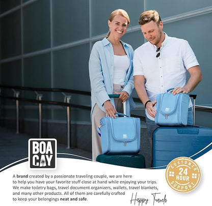 BOACAY Hanging Travel Toiletry Bag for Women and Men, Makeup Bag, Bathroom & Shower Organizer Kit for Accessories, Cosmetics, Travel Essentials