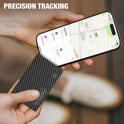 WHEREMYLUV-Item-Finder-for-Wallet, Ultra Thin Bluetooth Tracker Card Compatible with Apple Find My, Rechargeable GPS Locator, IPX8 Waterproof, Slim Smart Card for Men & Women (Black)