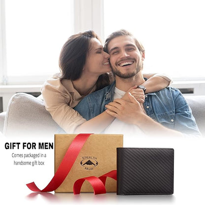 Stealth Mode Leather Bifold Wallet for Men With ID Window and RFID Blocking