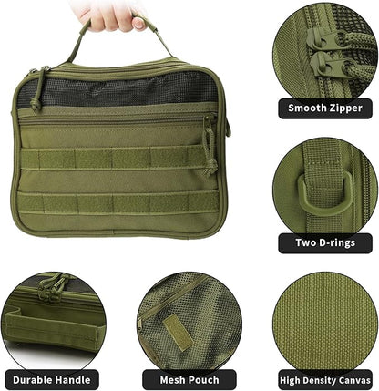 SMONT Toiletry Bag for Men Travel Toiletry Organizer Dopp Kit Organizer Toiletries Travel Bag Shaving Hygiene Bag Bathroom Hanging Men's Toiletry Bag for Short Trips Army Green