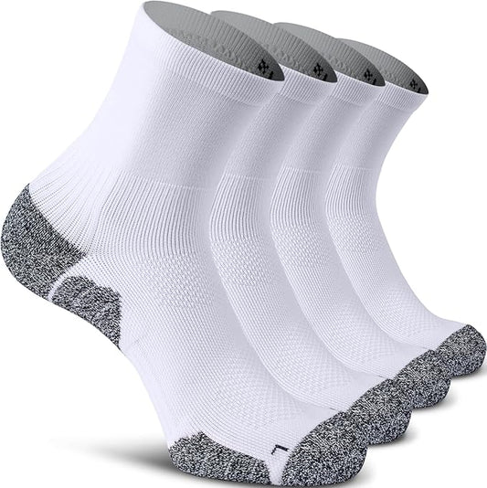 CWVLC Compression Athletic Quarter Socks Cushioned for Men Women