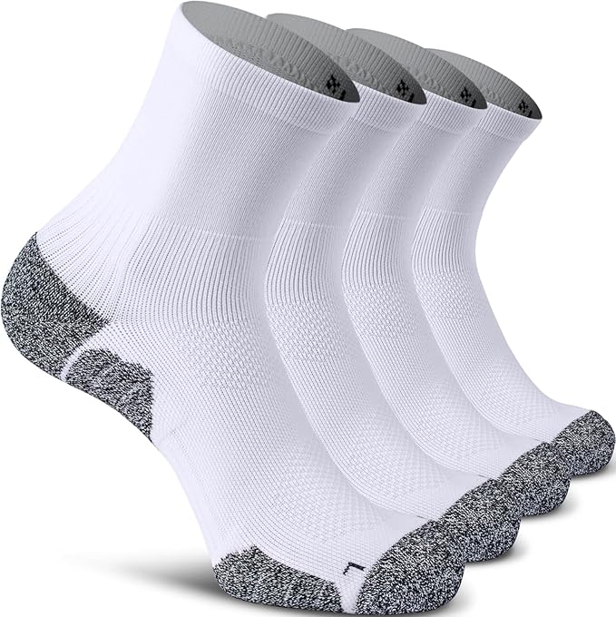 CWVLC Compression Athletic Quarter Socks Cushioned for Men Women
