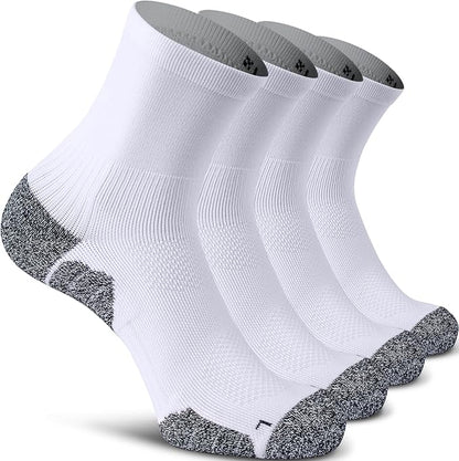 CWVLC Compression Athletic Quarter Socks Cushioned for Men Women