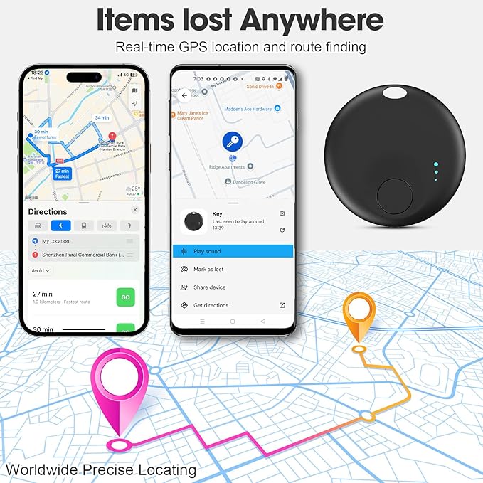 Tracker Tag for Android or iOS, Tracker Tags-4 Pack Smart Tag, Dual System Both iOS and Android Tracker Tags, Apple Find My or Google Find Hub App, Keys Finder Item Locator for Wallets, Suitcases