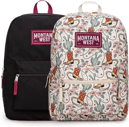 Montana West Backpack for Women Men 2 PCS Lightweight College Bookbags Casual Daypack Backpacks for Commute & Travel