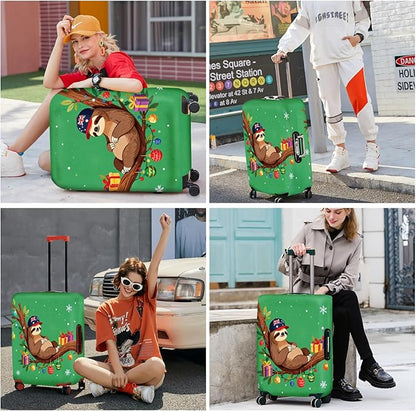 FOREVER QUEEN Brown sloth Luggage Cover Suitcase Protector Suitcase Cover Anti-Scratch,Stretchable Bag Cover Washable Durable Polyester