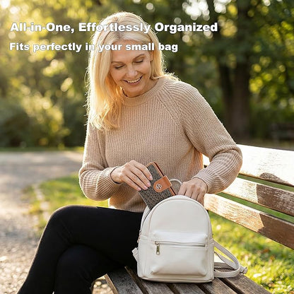 Passport Holder for Travel, RFID Blocking Leather Airtag Wallet for Women Men, Large Passport Cover Essentials Gift, Tickets, Cash, Photo, Sim Card Pen Slot - Brown