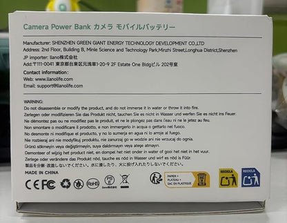 llano 10200mAh Camera Portable Charger, 30W PD Fast Charging, Compatible with Sony, Canon, Nikon, Fujifilm, GoPro, DJI Osmo, Insta360, Akaso, 4-Port DC 8V/12V & USB-C/USB-A Power Bank