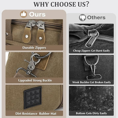 Gonex Canvas Duffle Bag 60L Travel Duffel Overnight Weekend Bag with Shoe Compartment (Coffee)