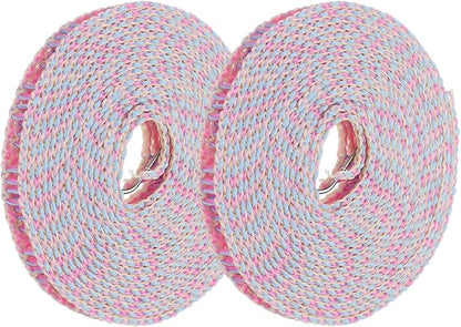 uxcell 2 Pcs Portable Travel Clothesline, 16.4ft Clothes Line Outdoors Travel Hanger Foldable Clothesline Rope with Hooks for Camping Hotel Backyard Home Cruise Ship, Purple