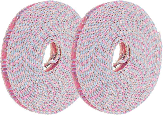 uxcell 2 Pcs Portable Travel Clothesline, 16.4ft Clothes Line Outdoors Travel Hanger Foldable Clothesline Rope with Hooks for Camping Hotel Backyard Home Cruise Ship, Purple