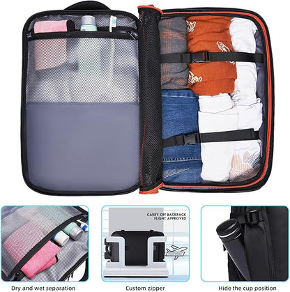 Carry on Backpack for Women Men 40L Flight Approved Travel Backpack Fit 17 Inch Laptop with USB Charging Expandable Business Weekender