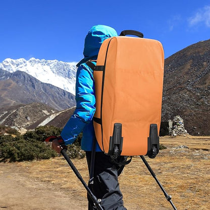 Vomgomfom 32" Soft-Sided Foldable Wheeled Travel Duffel Bag,Expandable 110L to 140L Rolling Cargo Bag with 2 Wheels and Multiple Pockets,Brown