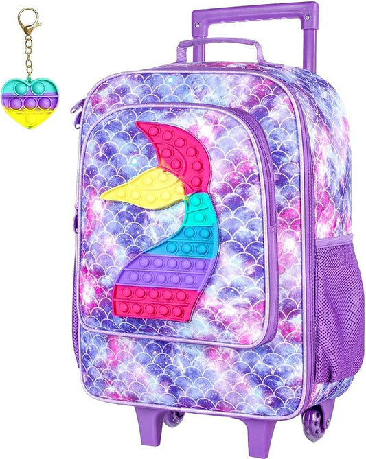 Kids Luggage for Boys and Girls, Cute Dinosaur Unicorn Rolling Wheels Suitcase for Toddler Children