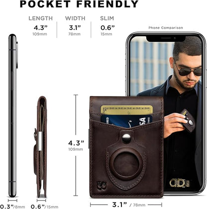 SERMAN BRANDS Money Clip Wallet - Mens Wallets slim Front Pocket RFID Blocking Card Holder Minimalist Mini Bifold