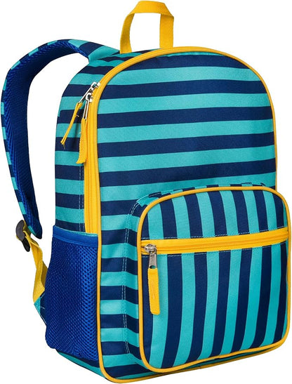 Wildkin ECO rPET Kids Backpack – Recycled, Padded, Adjustable for School & Travel – Blue Stripes