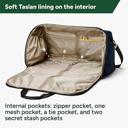 Halfday Convertible 2-in-1 Premium Garment Duffel Weekender Bag 45L | Wrinkle-Free Travel, Hanging Suit Compartment, Shoe Pockets, Trolley Sleeve. Balistic Nylon Carry-On, Pacific