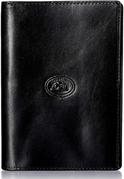 Tony Perotti Unisex Italian Bull Leather Executive Bifold Passport Cover Case in Black
