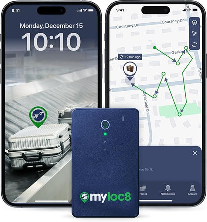 GPS Luggage Tracker for Suitcases TSA Approved, Android & iOS Compatible - Smart Tag with Bag Opening Alert - Real-Time Tracking Device for Travel or Even Car, Trailer, etc. – Long Battery Life