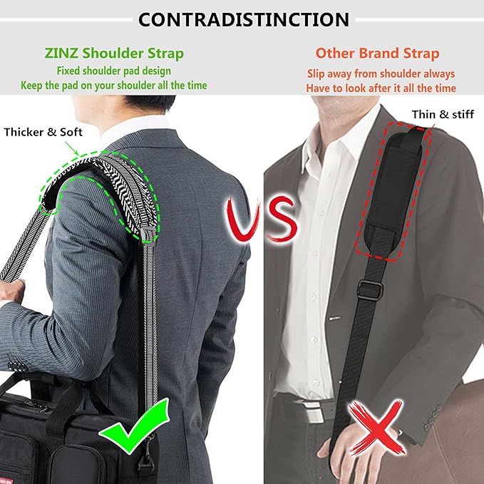 ZINZ Shoulder Strap, 57" Padded Adjustable Shoulder Bag Straps Replacement for Bags with D-Ring（TH01B03）