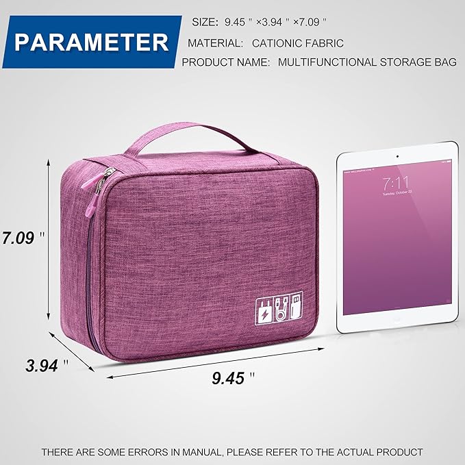 SELLYFELLY Electronics Organizer Travel Universal Cable Organizer Bag Waterproof Electronics Accessories Storage Cases for Cable, Charger, Phone, USB, SD Card, Hard Drives, Power Bank, Cords