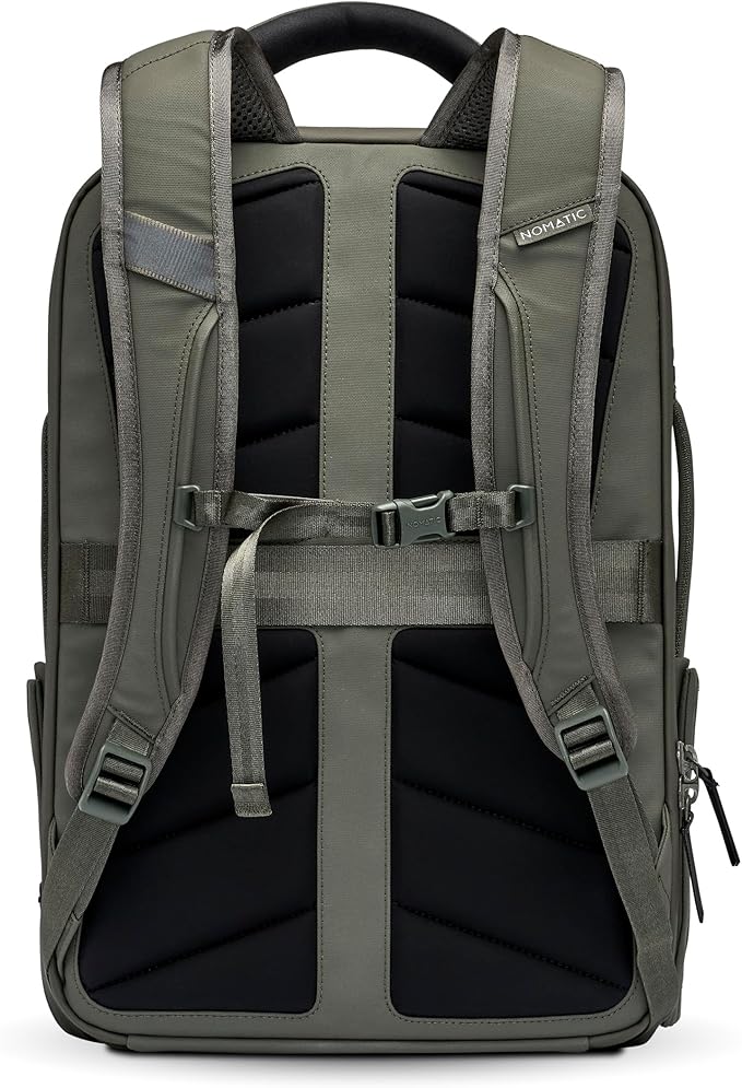 NOMATIC 14L Travel Pack - Water Resistant Laptop Bag - TSA-Ready Expandable Backpack (Olive)