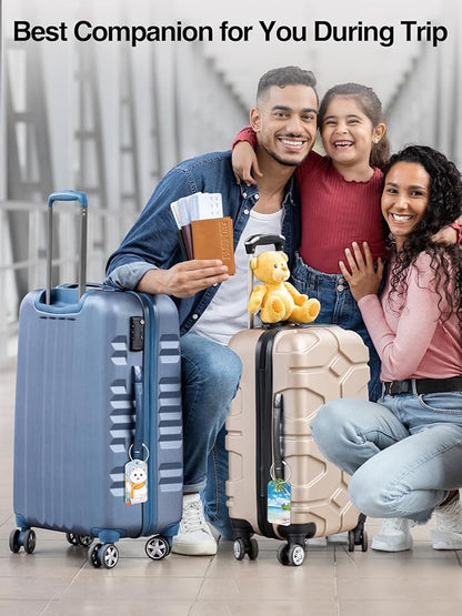 TopMade Smart Luggage Tag with Find My, Premium Leather Luggage Tags for Suitcase, Travel Bags, Backpacks, Anti-Lost Suitcase Tag Tracker for Travel with Privacy Name Card, Rechargeable