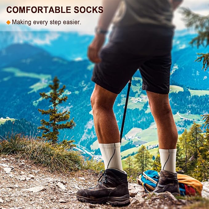 BULLIANT Compression Socks for Men 6Pairs, Athletic Crew Socks Cushioned For Men Sports Running-Arch Support