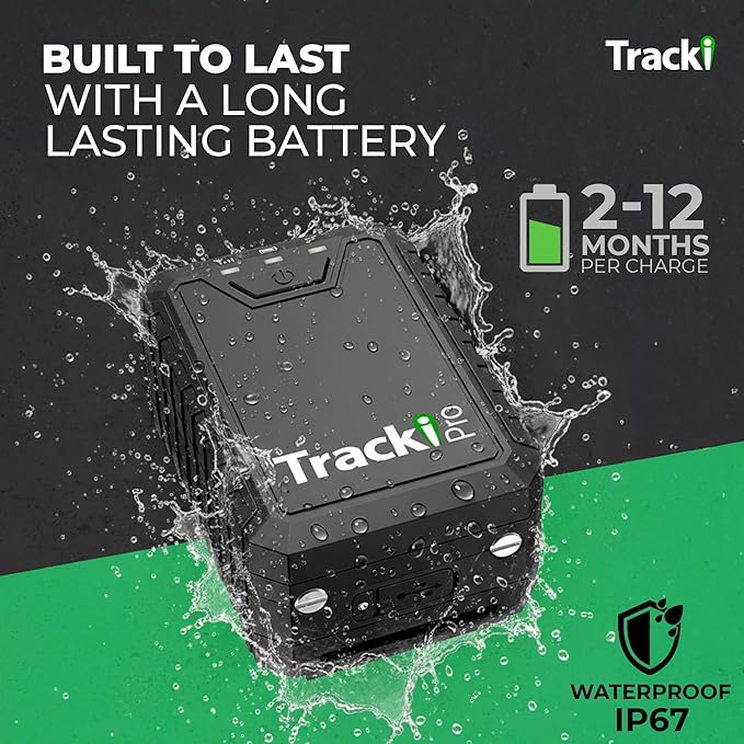 Tracki Pro GPS Tracker for Vehicles – Magnetic Waterproof 4G LTE Car Tracker, Long-Life Battery Up to 7 Months, Unlimited Distance, Smart Alerts, Hidden Tracking Device (Subscription Required)