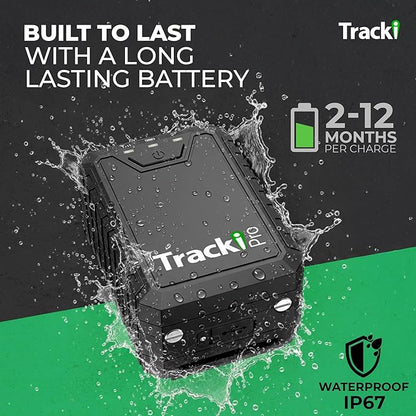 Tracki Pro GPS Tracker for Vehicles – Magnetic Waterproof 4G LTE Car Tracker, Long-Life Battery Up to 7 Months, Unlimited Distance, Smart Alerts, Hidden Tracking Device (Subscription Required)
