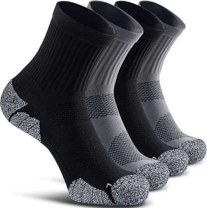 CWVLC Cushioned Compression Sport Quarter Socks for Men Women Youth