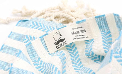 Bazaar Anatolia Turkish Beach Towel – 100% Cotton, Quick Dry, Sand Free Towel for Bathroom, Travel, Camping – Oversized 71x39 Inches – Arpa Turquoise