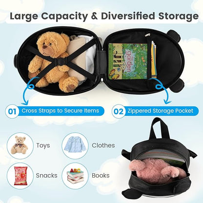 Goplus 2PC Kids Carry On Luggage Set, 16" Rolling Suitcase & 12" Backpack, Airline Approved Travel Trolley Luggage with Wheels for Toddlers Children Girls Boys (Panda)