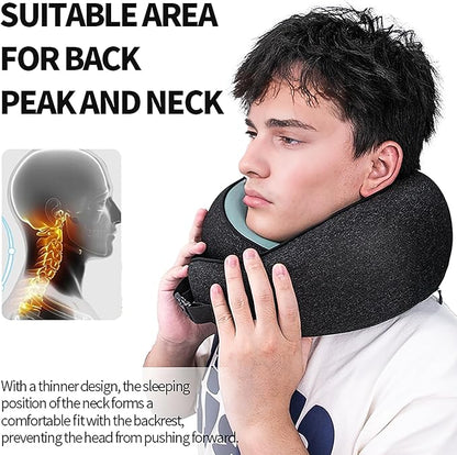 Neck Pillow Airplane –2025 Updated, 100% Memory Foam Travel Pillow for Sleeping, 360° Ergonomic Neck Support, Pain Relief for Long Flights, Portable Travel Accessory for Plane & Car (Dark Gray)