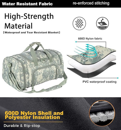 Gym Bag Duffle Bags for Men Women with Shoes Compartment Sport Weekend Travel Overnight Carry On Bag for Tactical Military Travel Work Out Bags (ACCamo)