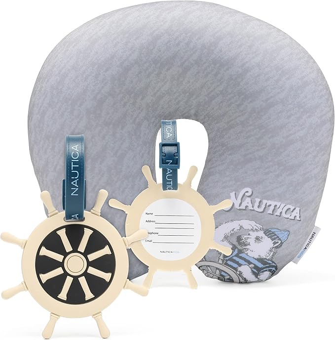 Nautica Kids Luggage - 18" Airline Approved Rolling Hardside Upright Carry-on Suitcase Set with Wheels (Polar Voyage | 5pc Travel Set)