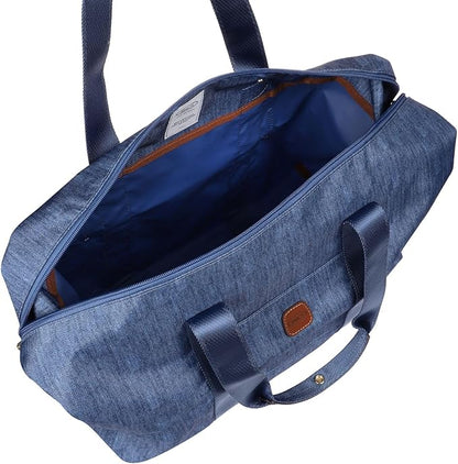 Bric's X-Bag/X-Travel 2.0 Folding Duffel Bag - 18" Carry On and Overnight Travel Bag - Jeans